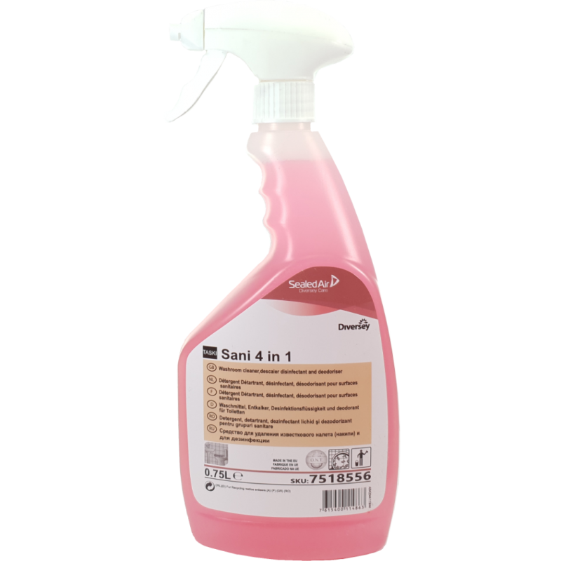 TASKI Sani 4 in 1,Detergent, detartrant, dezinfectant , dezodorizant profesional pentru grupuri sanitare, 0.75L